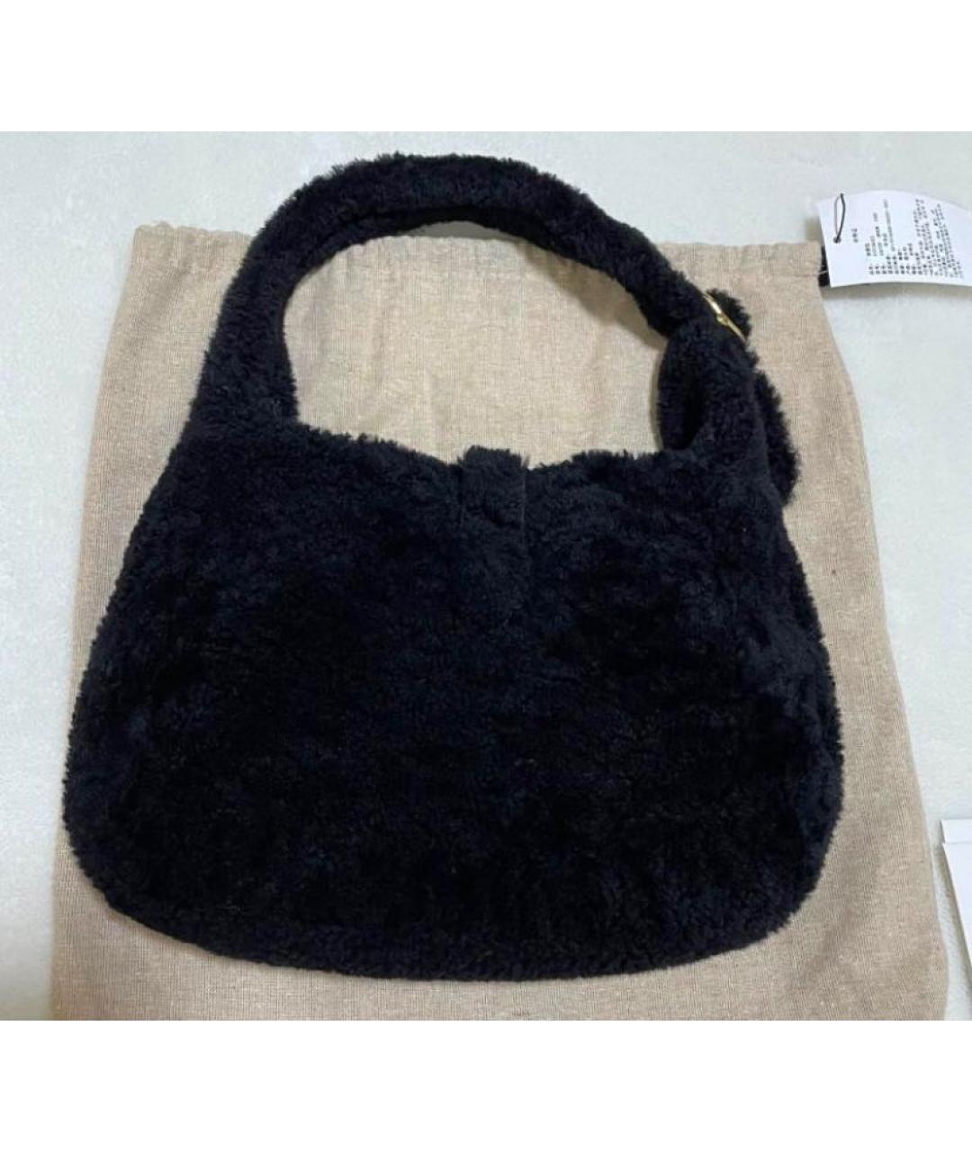 GUCCI Черная меховая сумка через плечо, фото 4