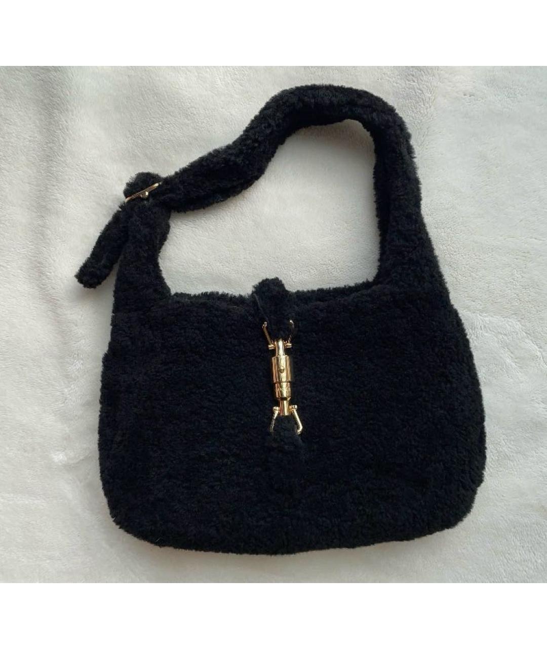 GUCCI Черная меховая сумка через плечо, фото 2
