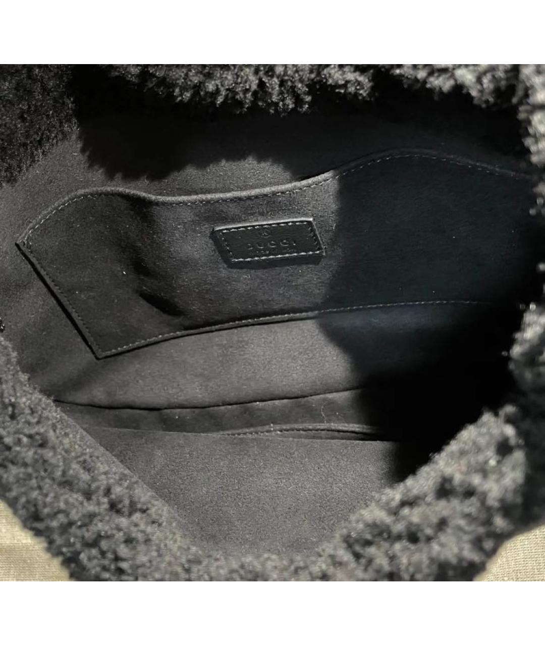 GUCCI Черная меховая сумка через плечо, фото 7