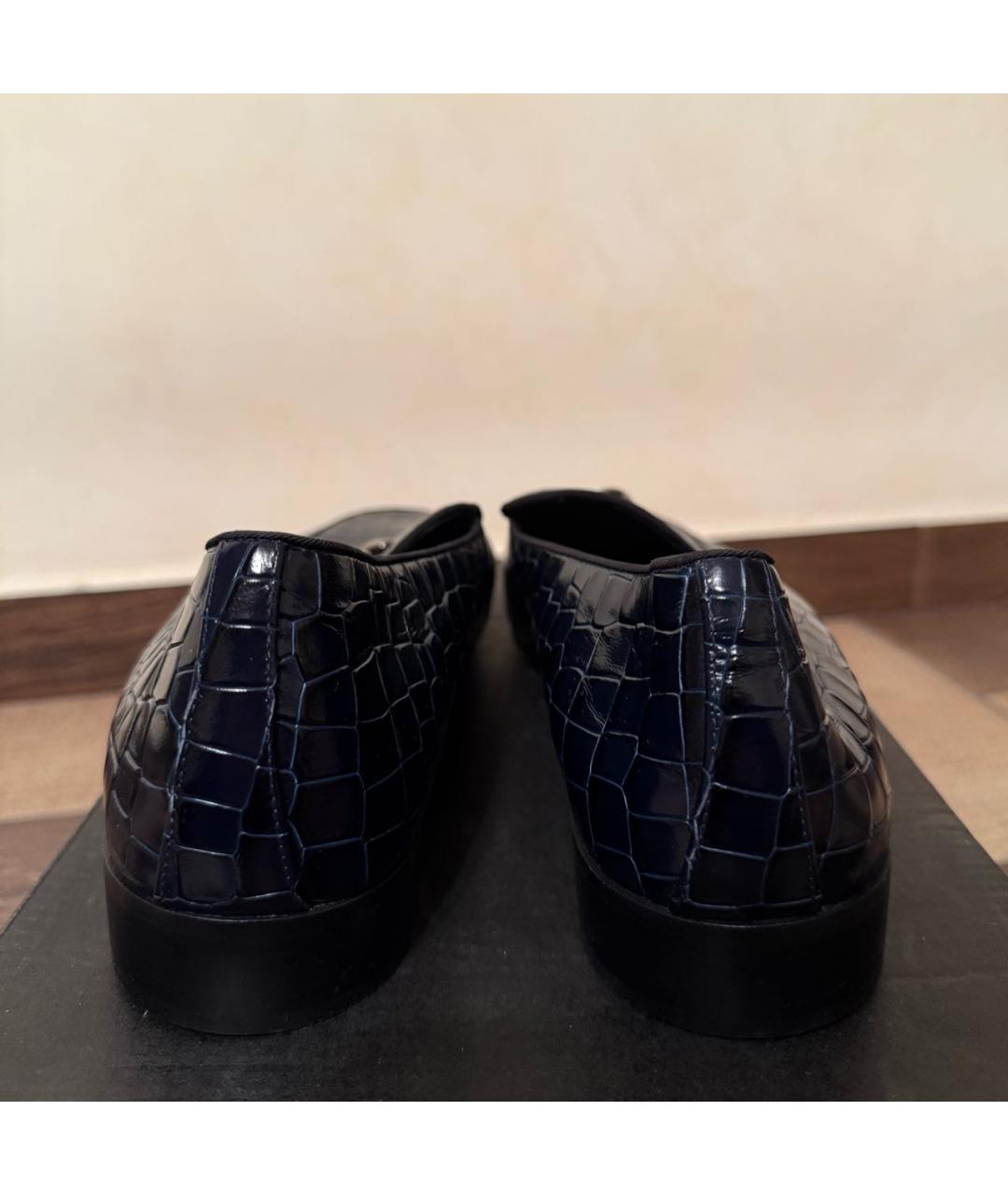 GIUSEPPE ZANOTTI DESIGN Темно-синие кожаные лоферы, фото 4