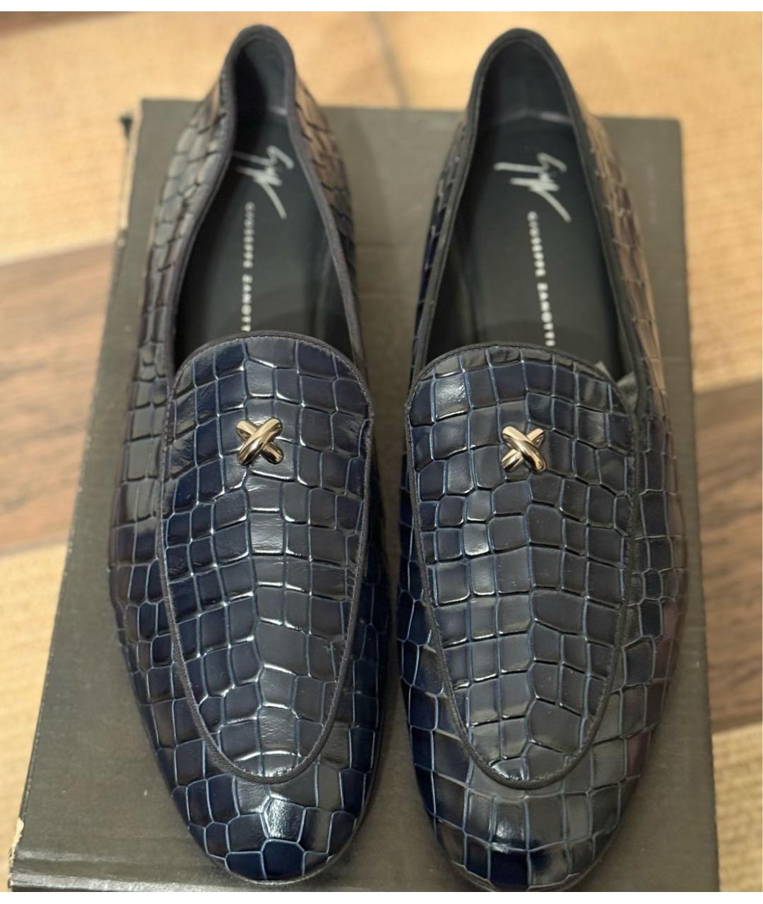 GIUSEPPE ZANOTTI DESIGN Темно-синие кожаные лоферы, фото 3