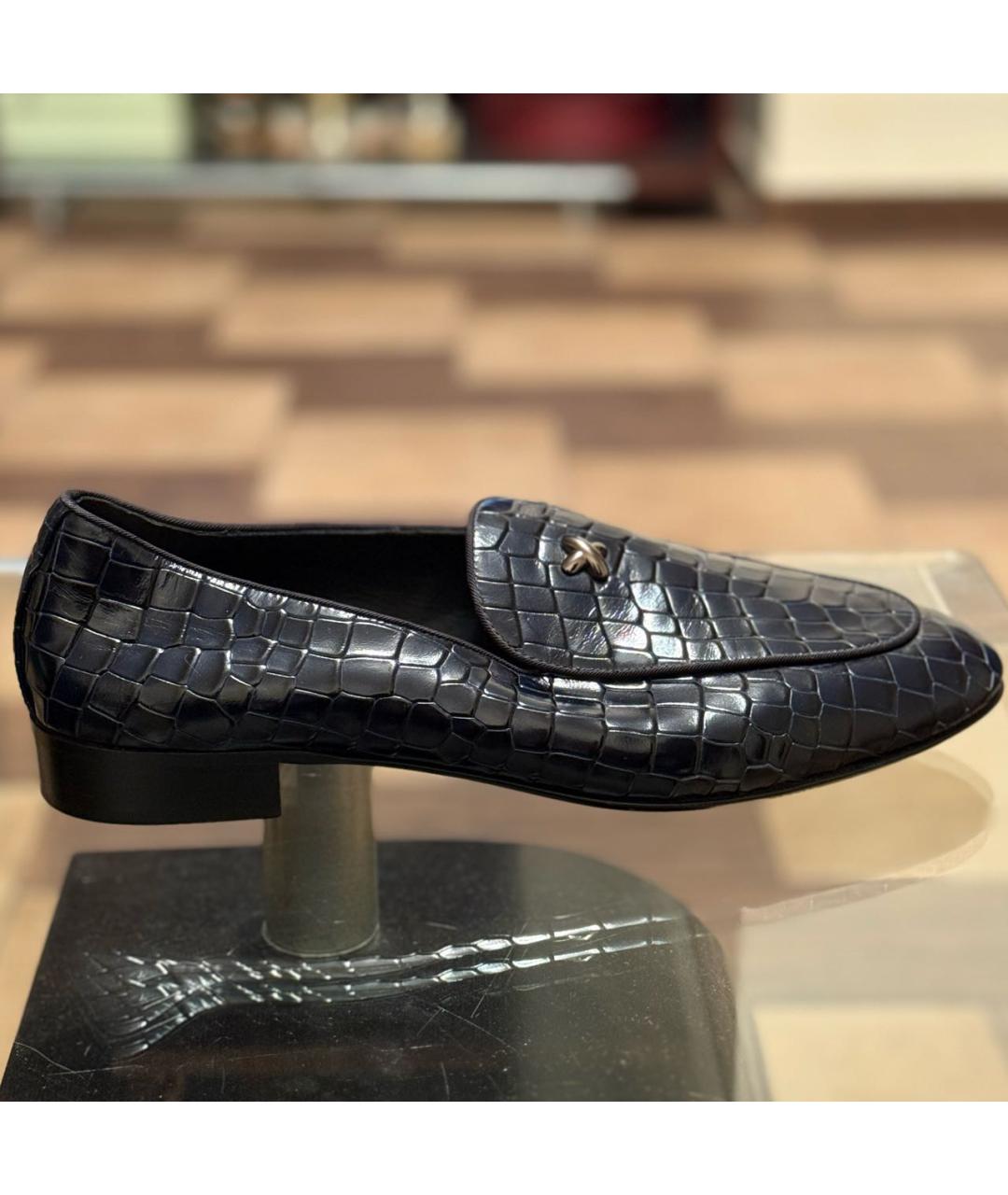 GIUSEPPE ZANOTTI DESIGN Темно-синие кожаные лоферы, фото 7