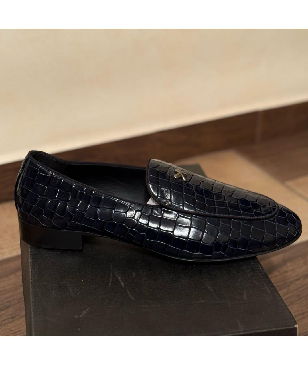 GIUSEPPE ZANOTTI DESIGN Темно-синие кожаные лоферы, фото 9