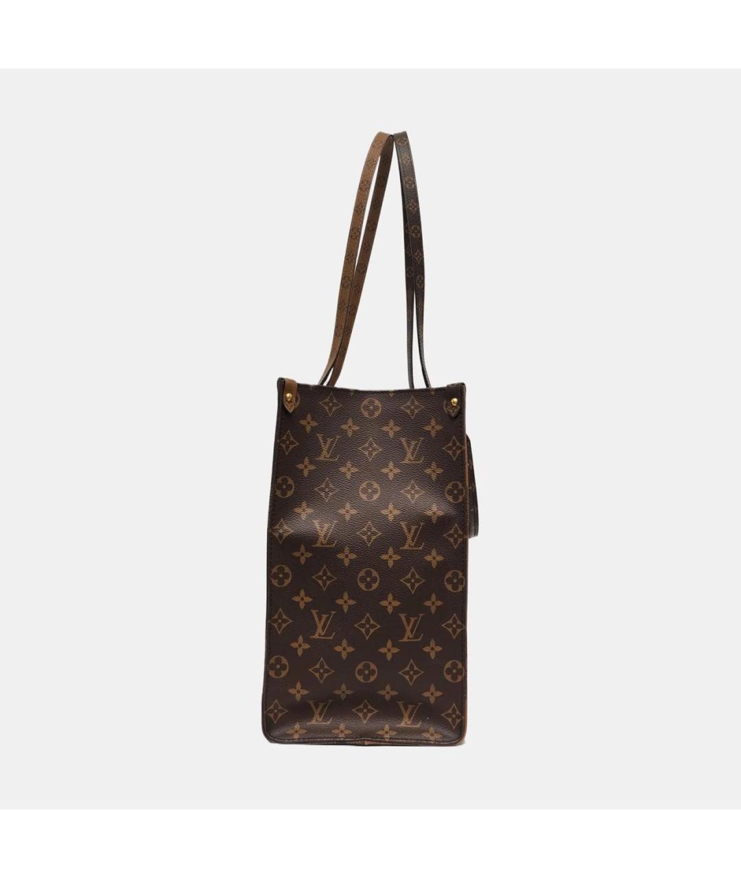 LOUIS VUITTON Коричневая кожаная сумка тоут, фото 2