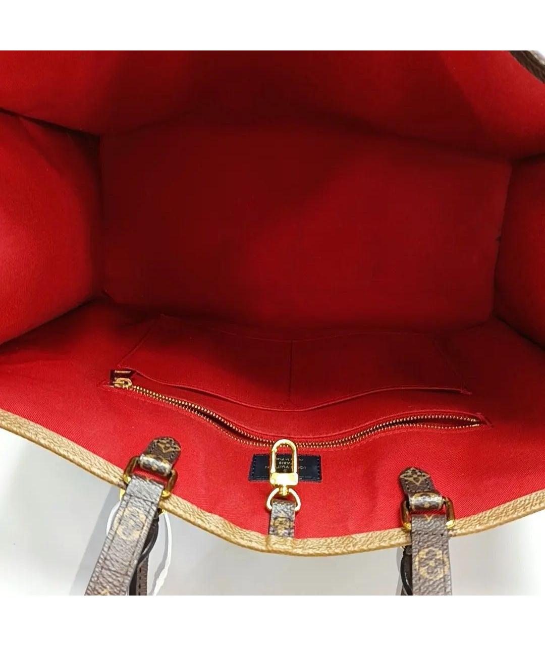 LOUIS VUITTON Коричневая кожаная сумка тоут, фото 6