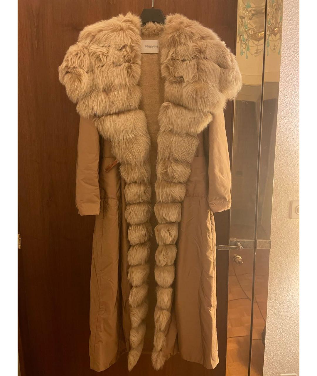 ERMANNO SCERVINO Бежевый шерстяной тренч/плащ, фото 3