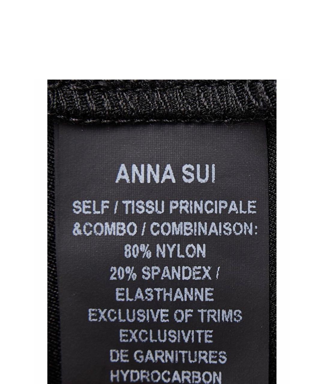 ANNA SUI Черное вискозное коктейльное платье, фото 6