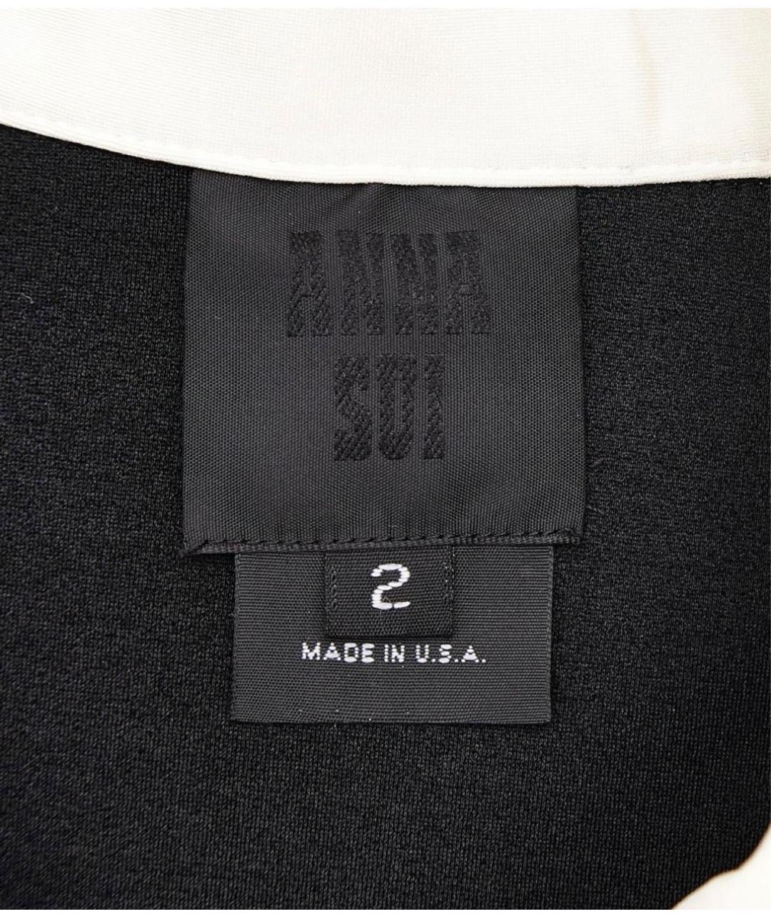 ANNA SUI Черное вискозное коктейльное платье, фото 5