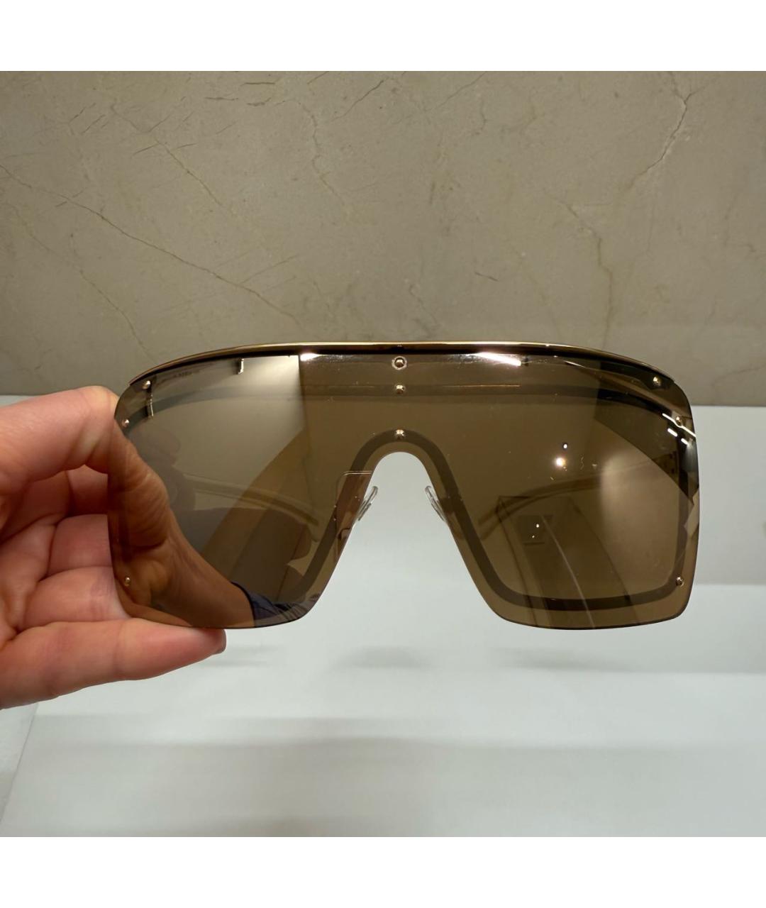 CHANEL Золотые металлические солнцезащитные очки, фото 2