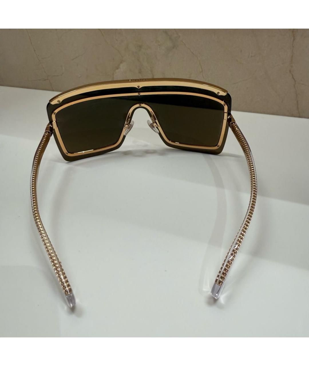 CHANEL Золотые металлические солнцезащитные очки, фото 6