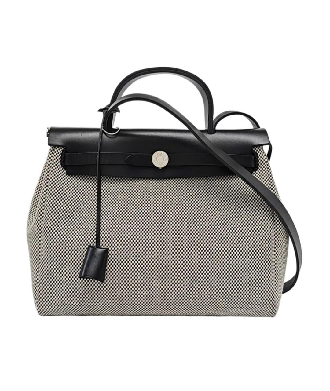 HERMES Серая кожаная сумка с короткими ручками, фото 1