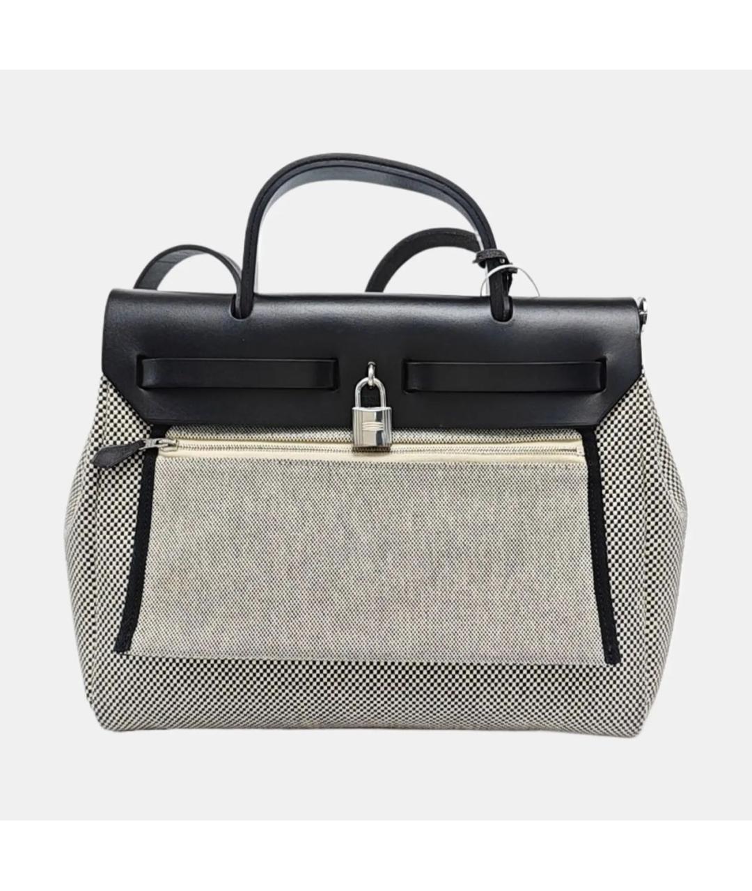 HERMES Серая кожаная сумка с короткими ручками, фото 4