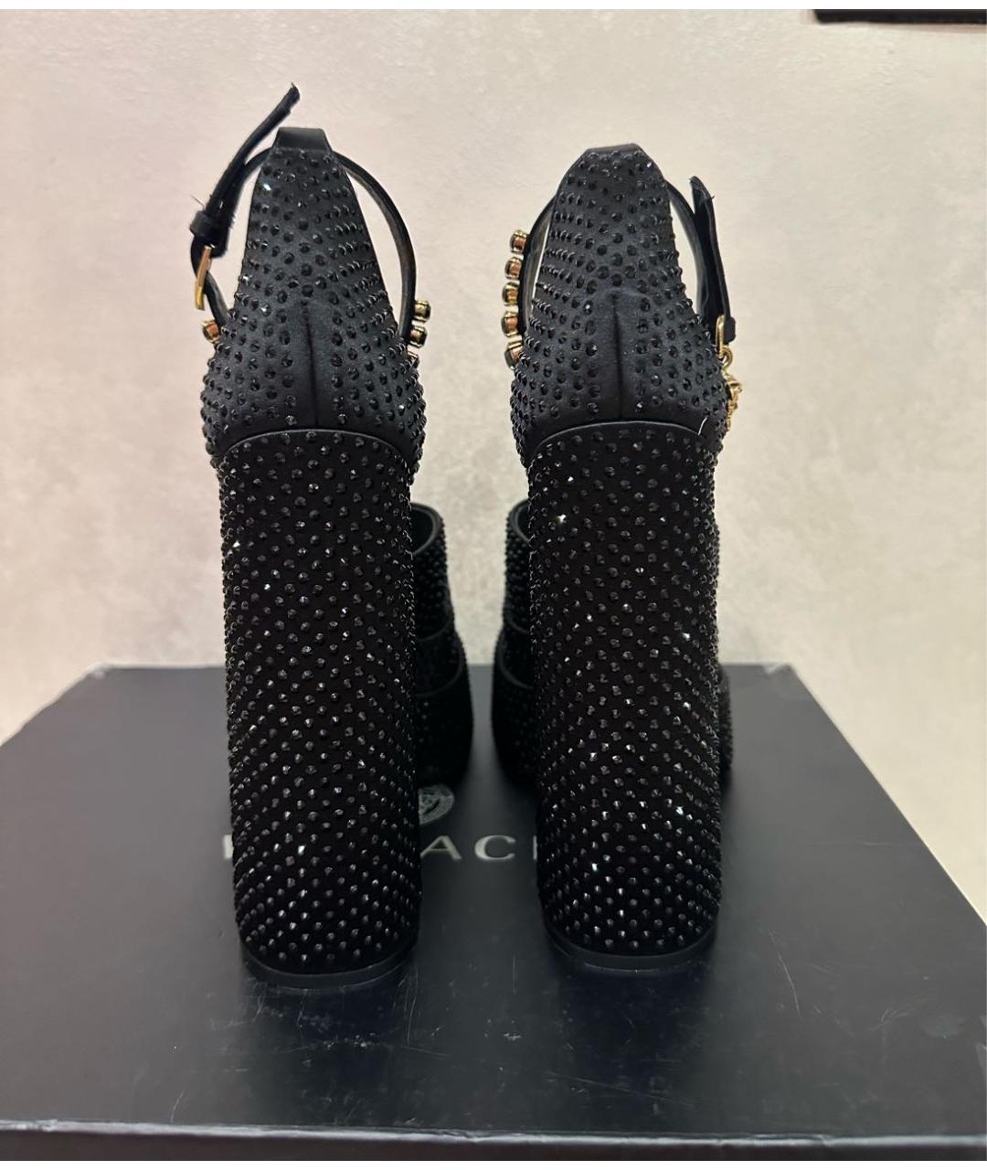 VERSACE Черные текстильные босоножки, фото 7