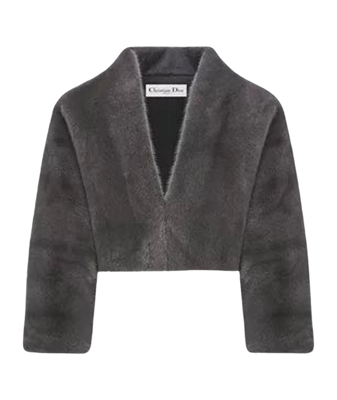 CHRISTIAN DIOR Серая меховая шуба, фото 1