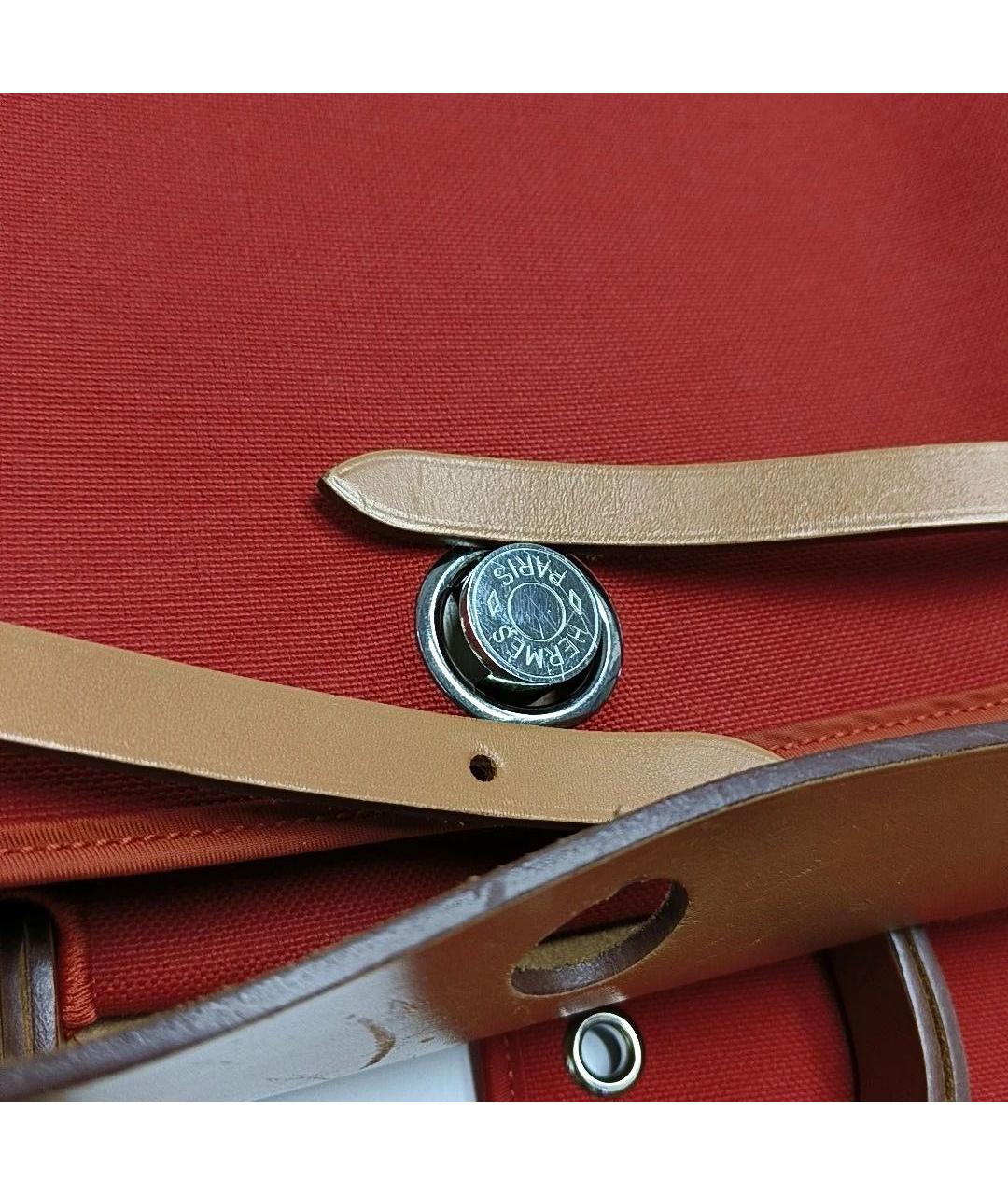 HERMES Красная кожаная сумка с короткими ручками, фото 5