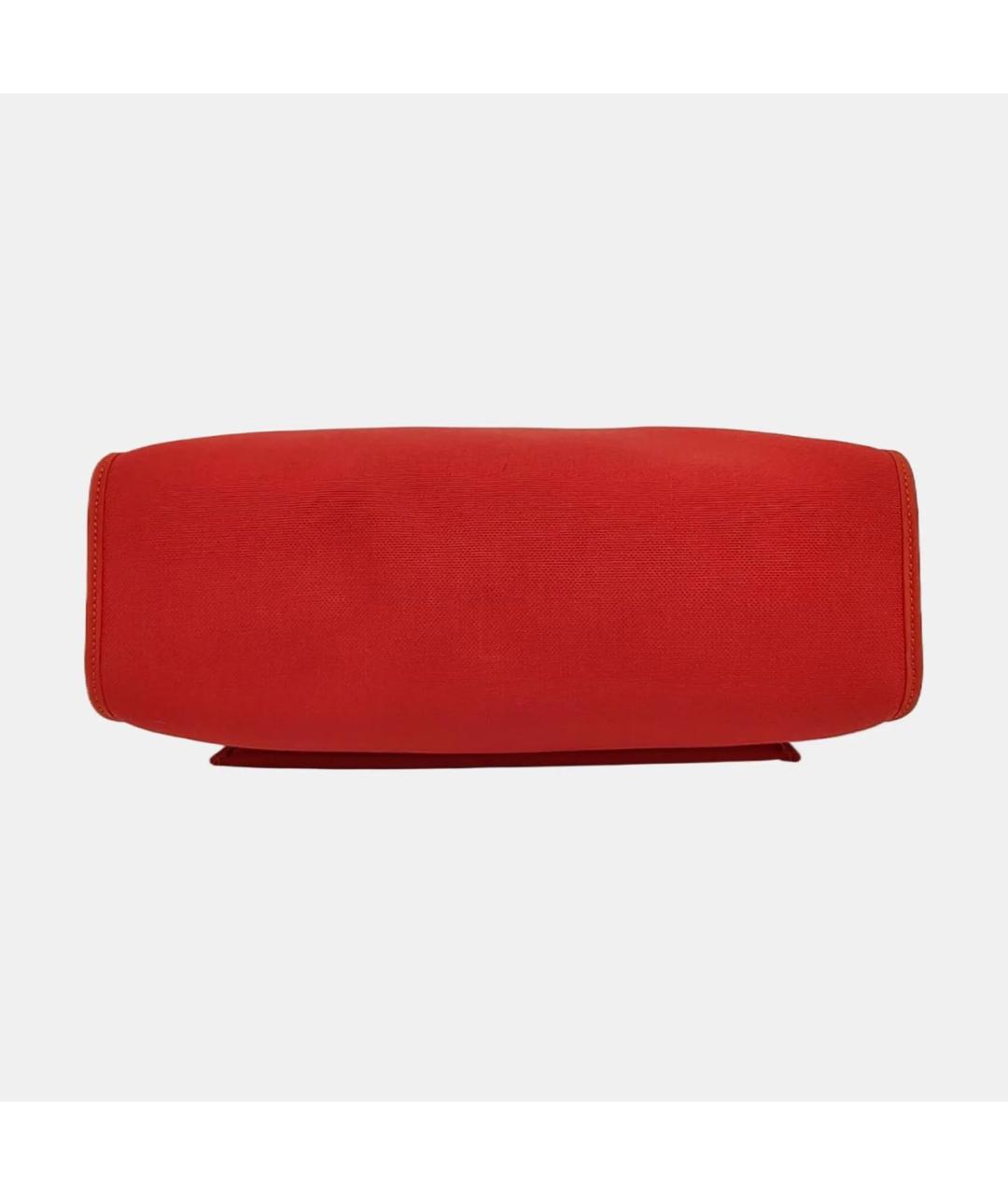 HERMES Красная кожаная сумка с короткими ручками, фото 3