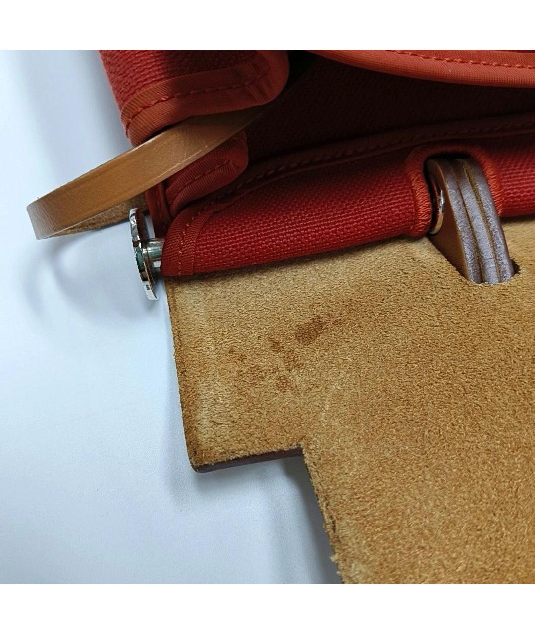 HERMES Красная кожаная сумка с короткими ручками, фото 8