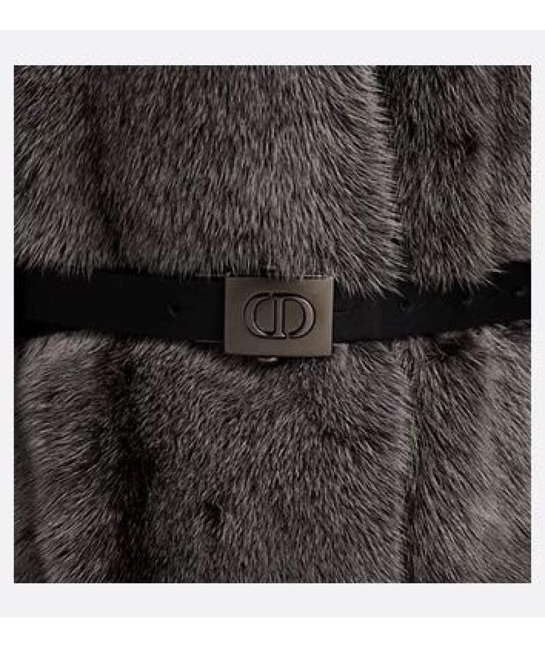 CHRISTIAN DIOR Серая меховая шуба, фото 3