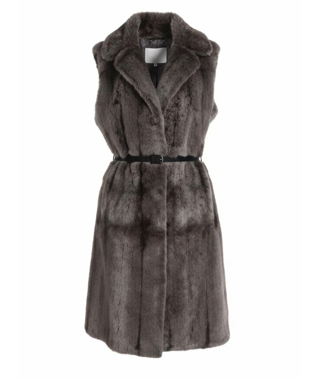 CHRISTIAN DIOR Серая меховая шуба, фото 1