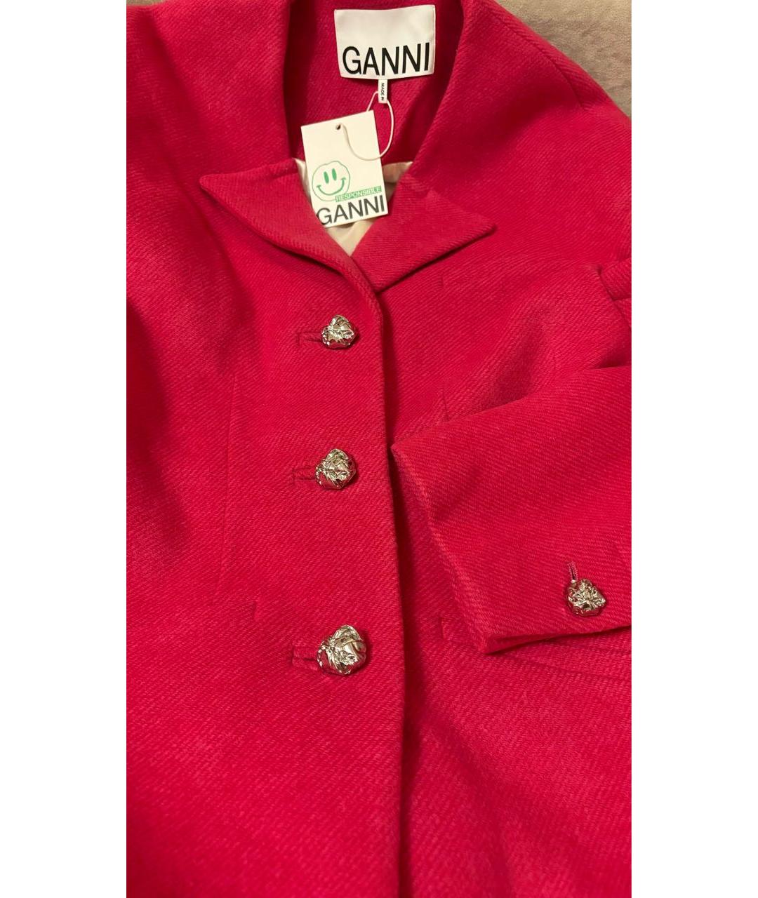GANNI Красный шерстяной жакет/пиджак, фото 3