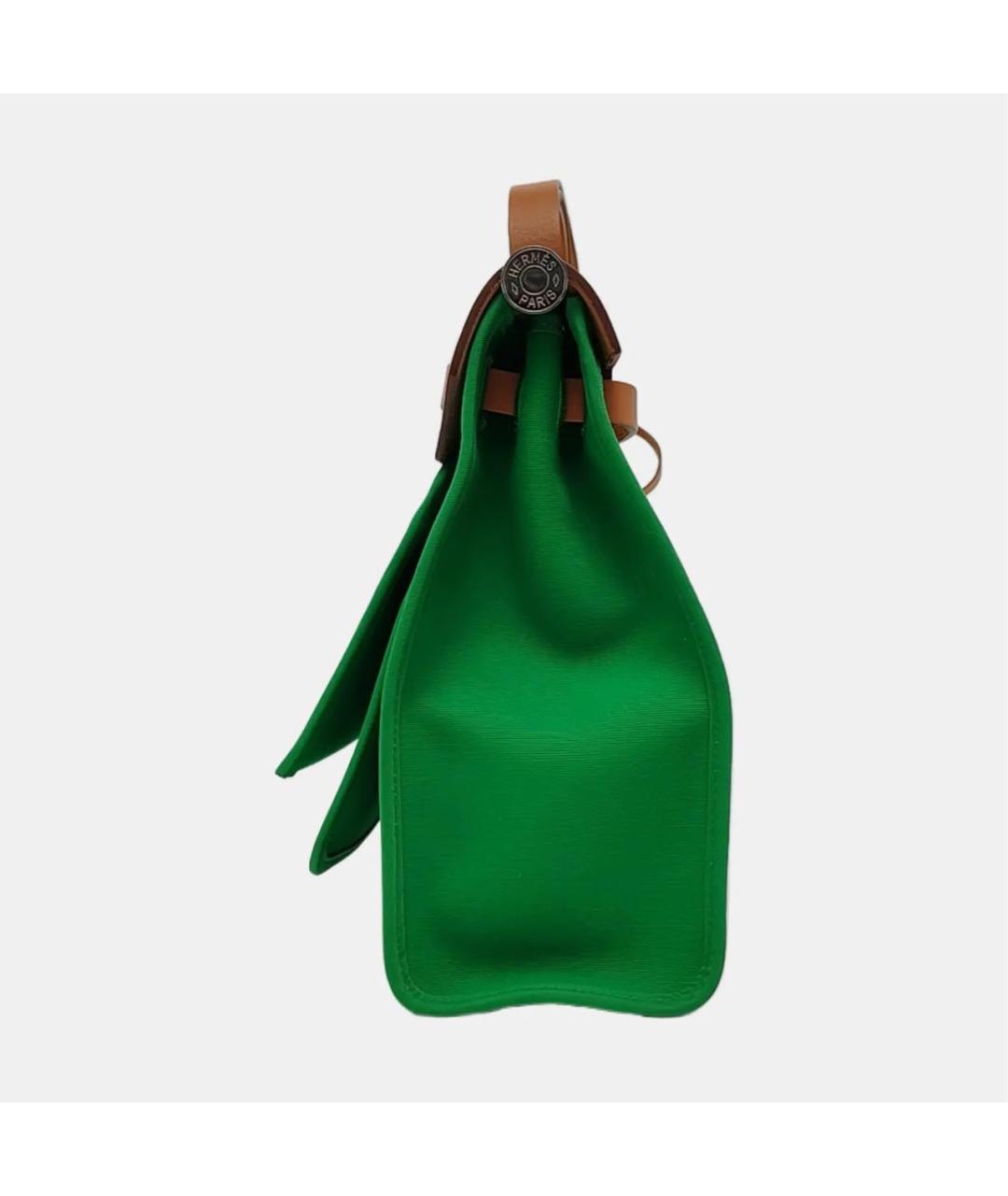 HERMES Зеленая тканевая сумка через плечо, фото 3