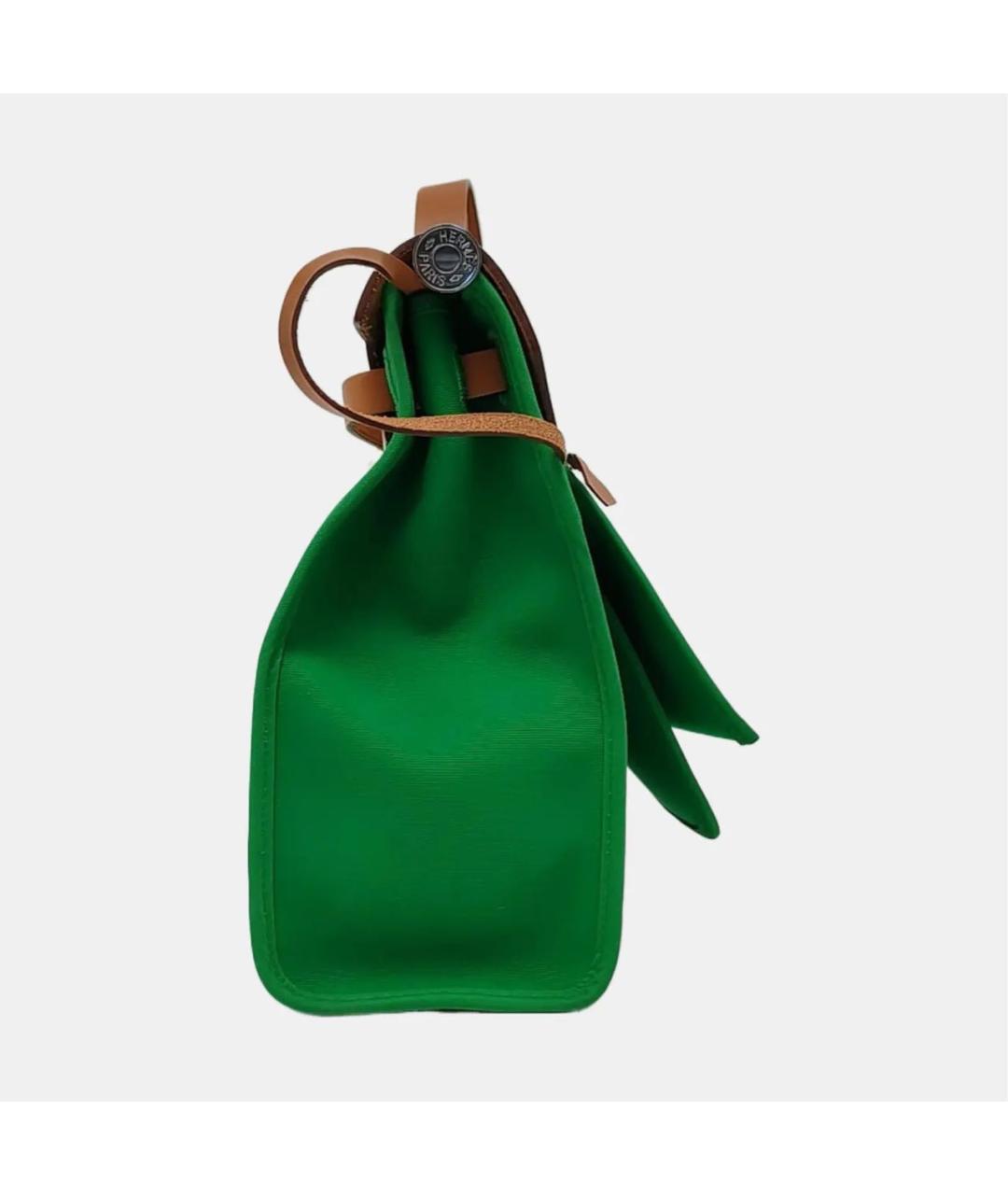 HERMES Зеленая тканевая сумка через плечо, фото 2