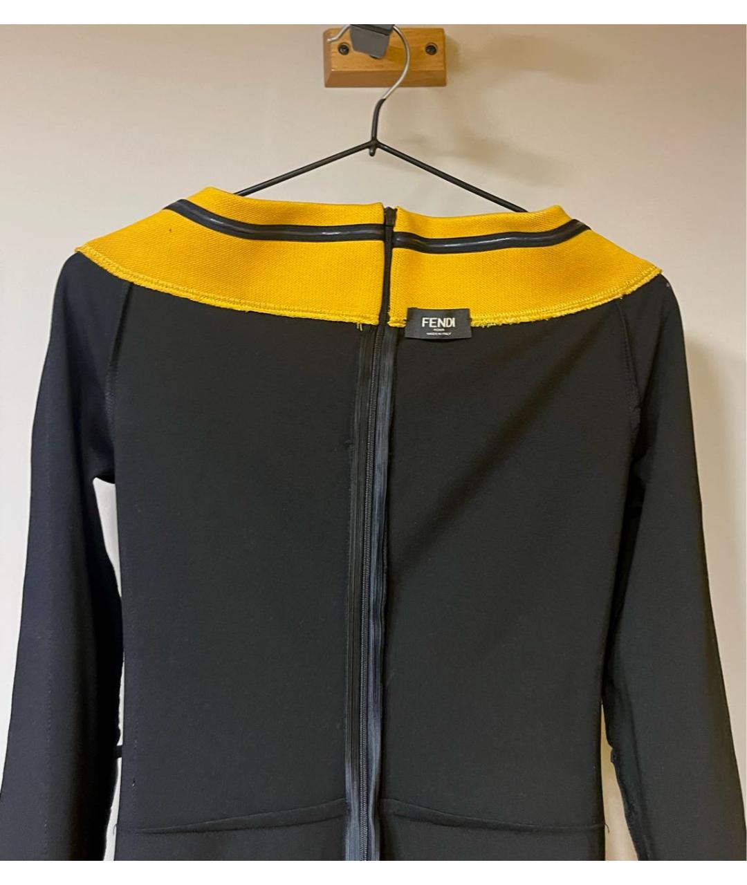 FENDI Черное хлопковое повседневное платье, фото 3