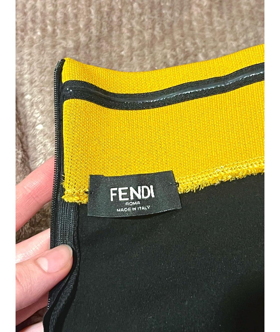 FENDI Черное хлопковое повседневное платье, фото 5