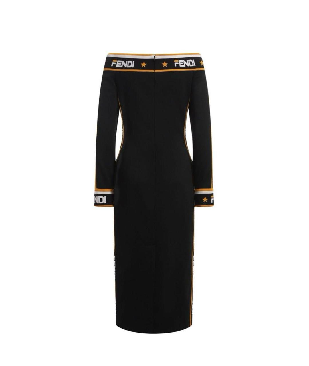 FENDI Черное хлопковое повседневное платье, фото 2