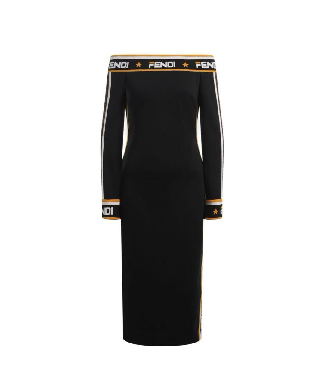 FENDI Черное хлопковое повседневное платье, фото 1