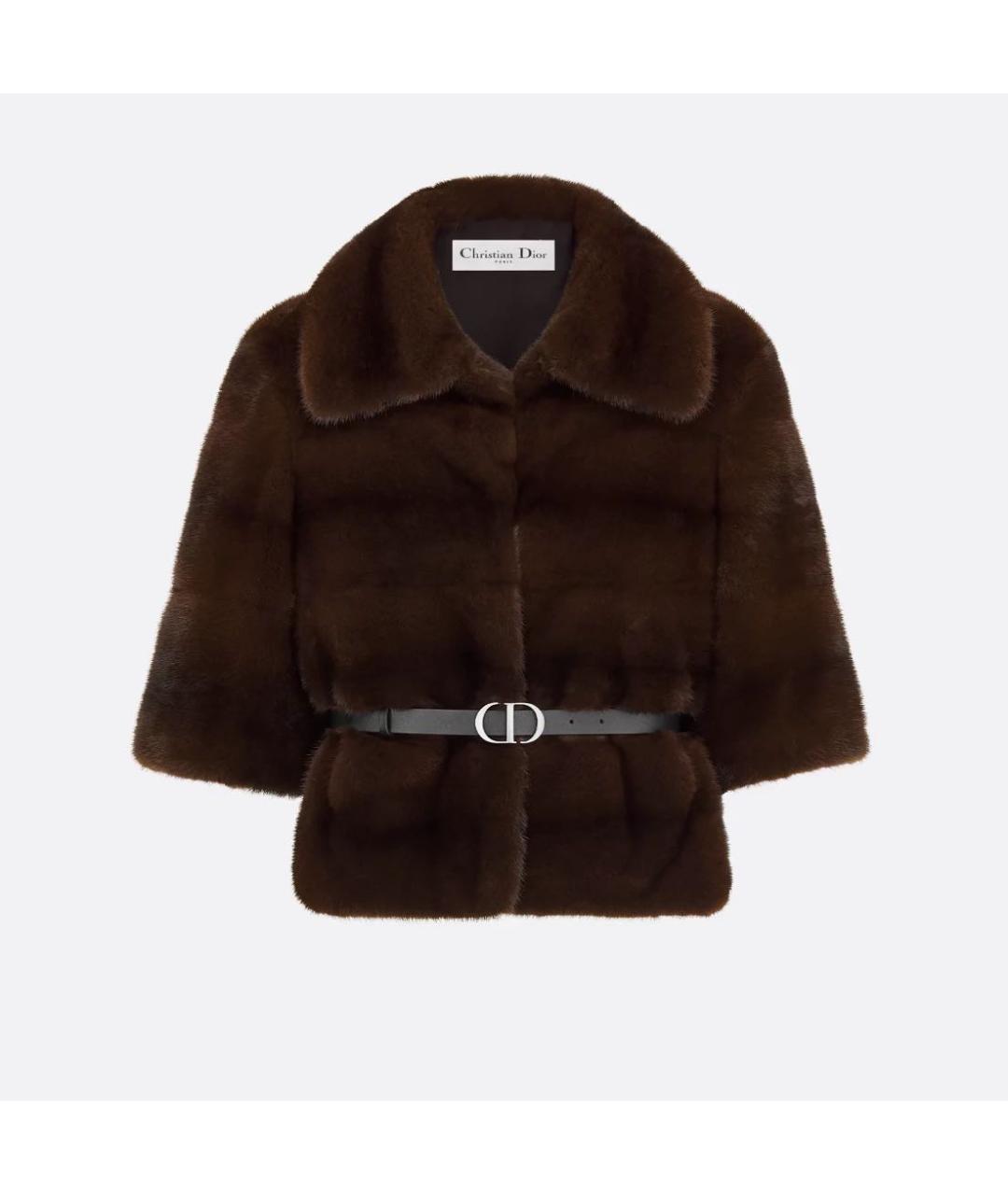 CHRISTIAN DIOR Коричневая меховая шуба, фото 3