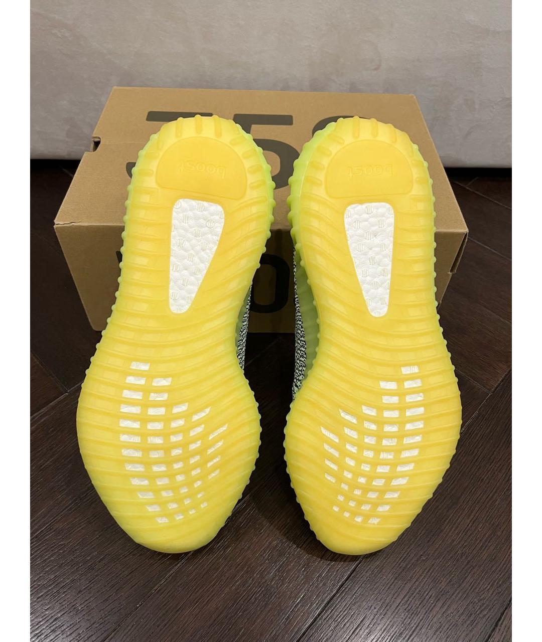 ADIDAS YEEZY Зеленые текстильные низкие кроссовки / кеды, фото 5