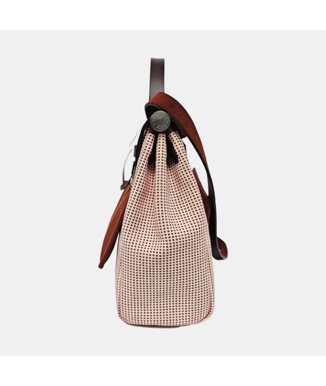 HERMES Бордовая кожаная сумка с короткими ручками, фото 3