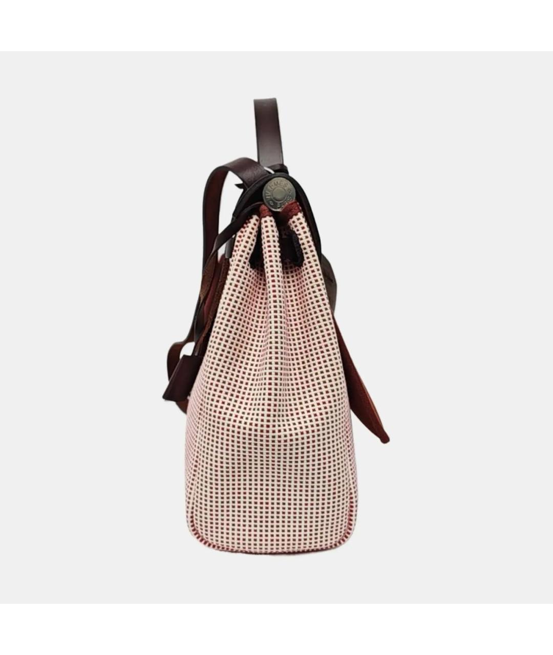 HERMES Бордовая кожаная сумка с короткими ручками, фото 2