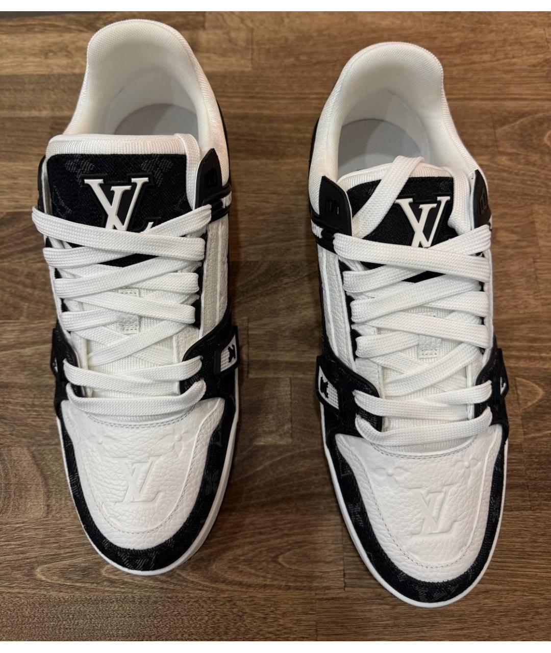 LOUIS VUITTON Белые низкие кроссовки / кеды из искусственной кожи, фото 2