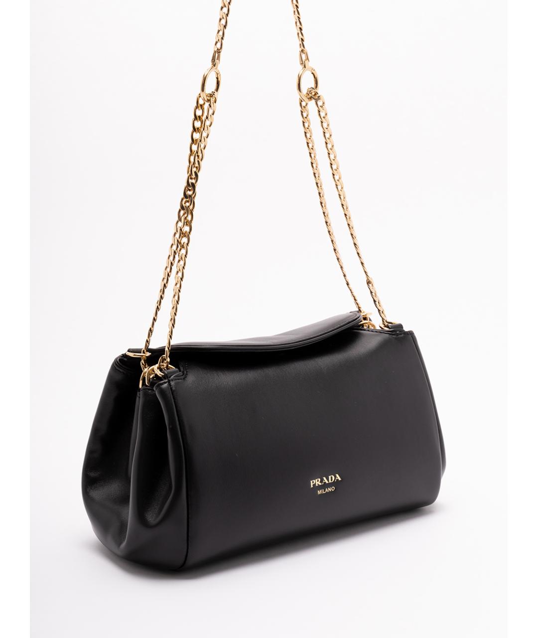 PRADA Черная кожаная сумка через плечо, фото 3
