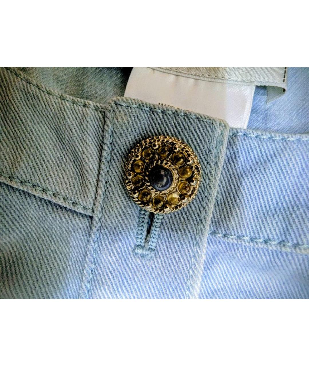 CHANEL Голубой хлопко-эластановый жакет/пиджак, фото 4