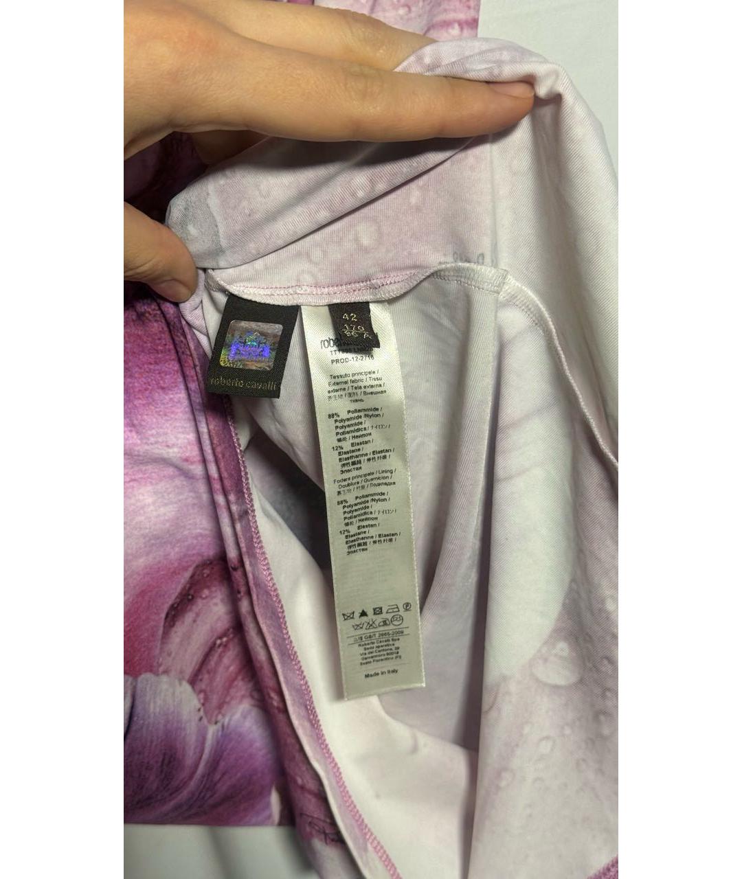 ROBERTO CAVALLI Розовое полиамидовое повседневное платье, фото 6