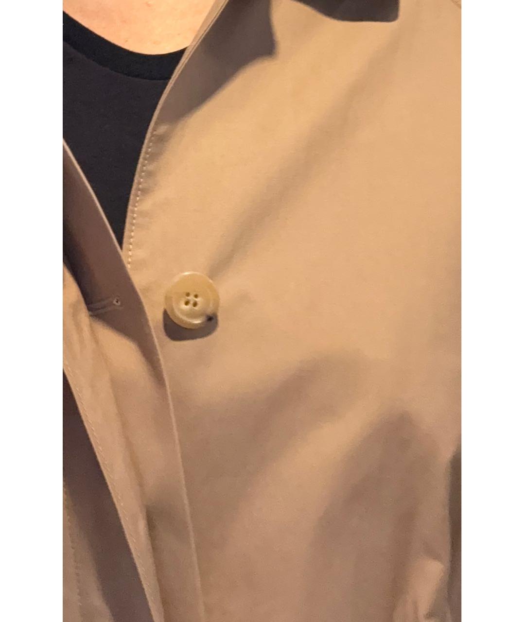 'S MAX MARA Бежевый хлопковый тренч/плащ, фото 4