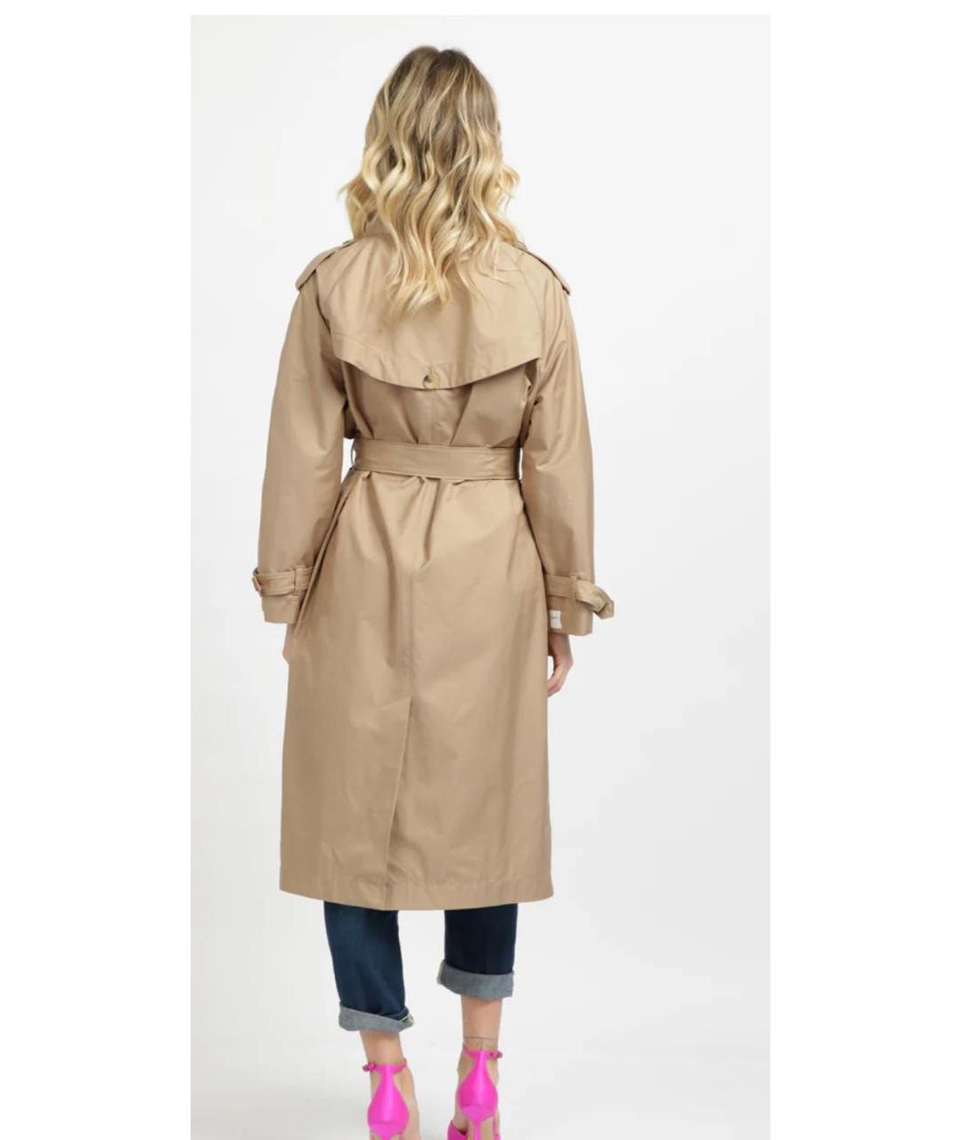 'S MAX MARA Бежевый хлопковый тренч/плащ, фото 2