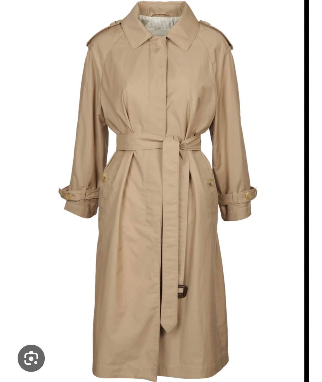 'S MAX MARA Бежевый хлопковый тренч/плащ, фото 9