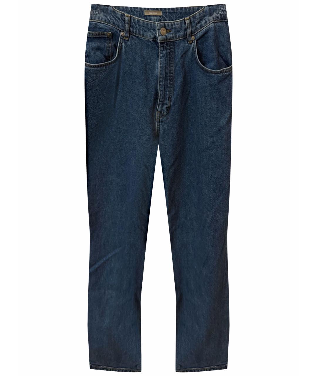 12 STOREEZ Синие хлопковые прямые джинсы, фото 1