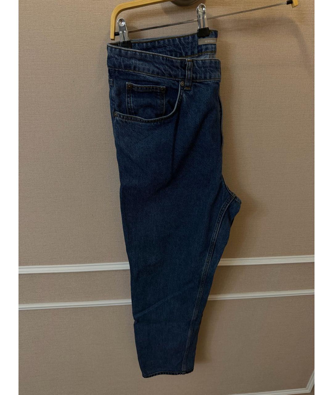 12 STOREEZ Синие хлопковые прямые джинсы, фото 3