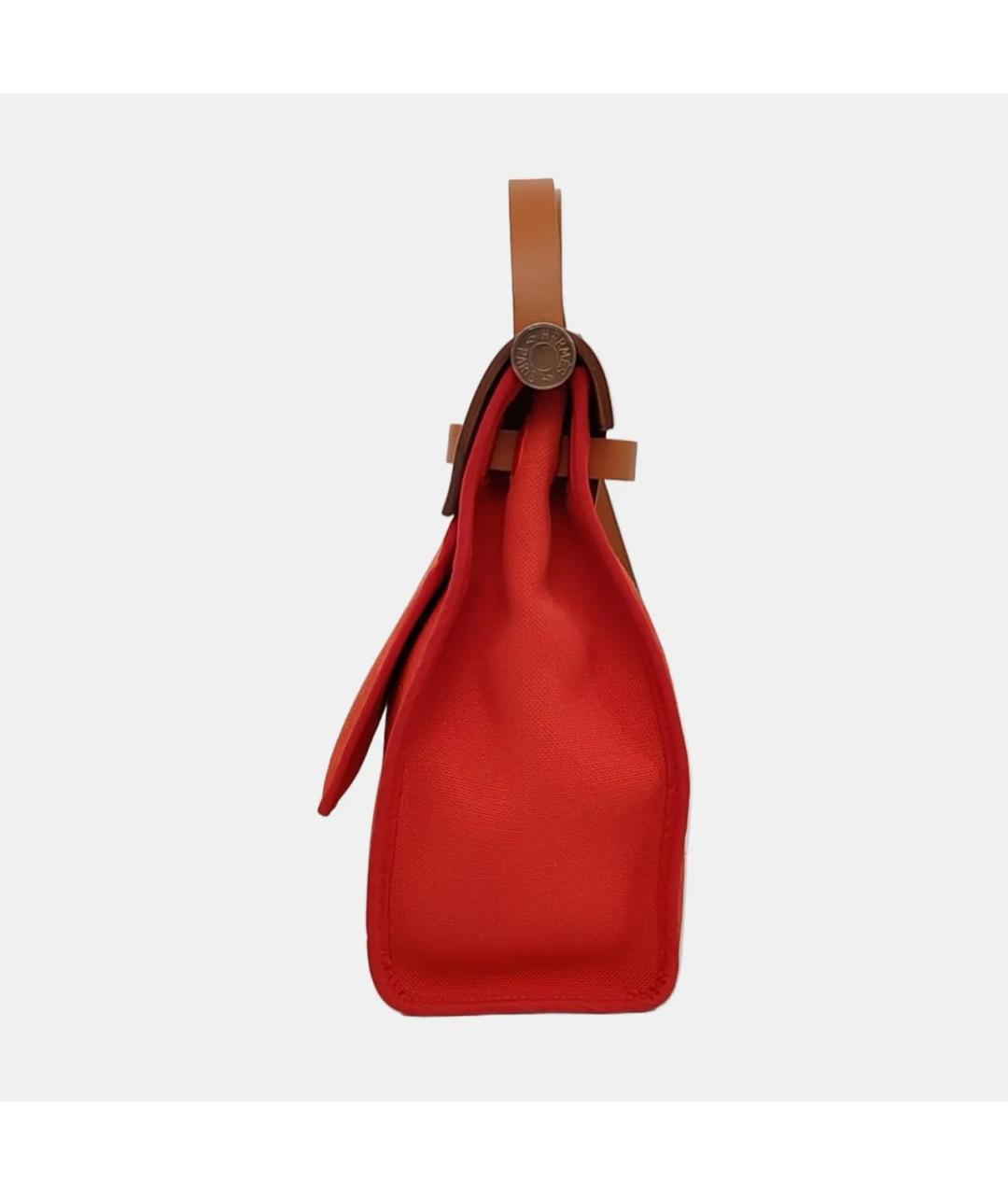 HERMES Красная тканевая сумка через плечо, фото 3
