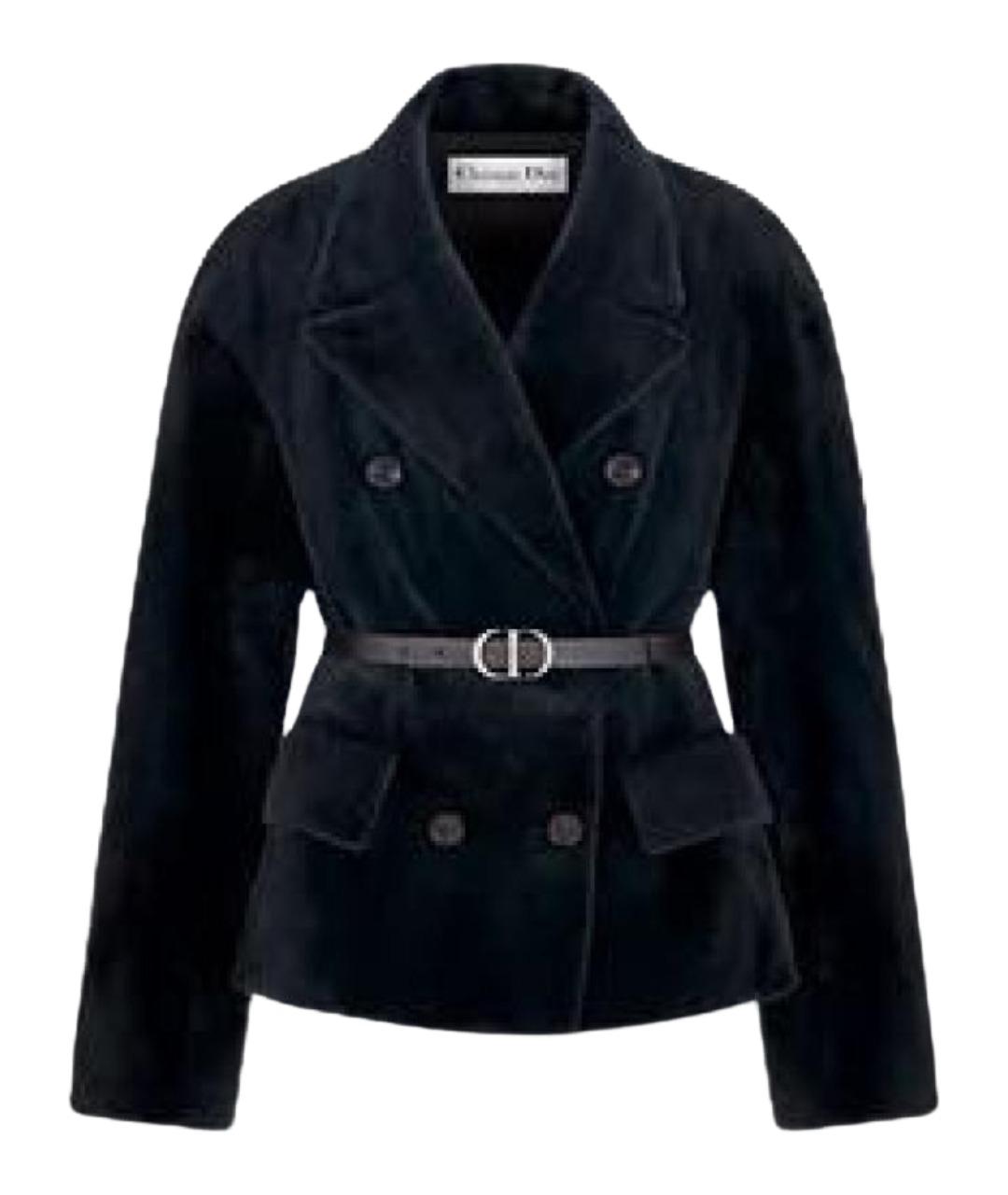 CHRISTIAN DIOR Синяя меховая шуба, фото 1