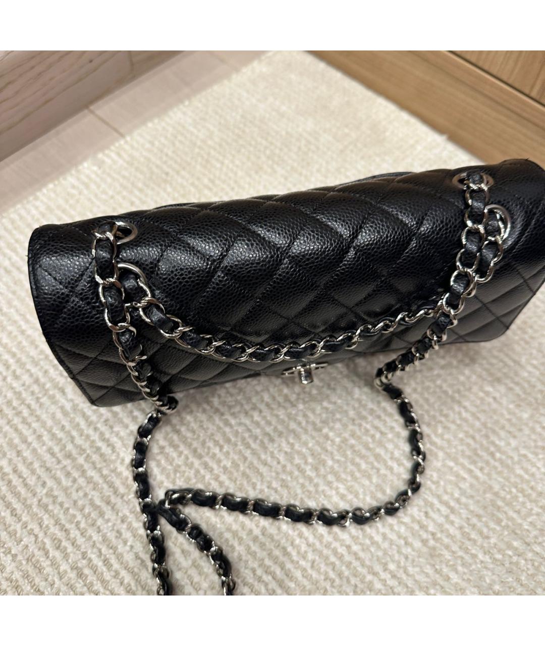 CHANEL Черная кожаная сумка через плечо, фото 6