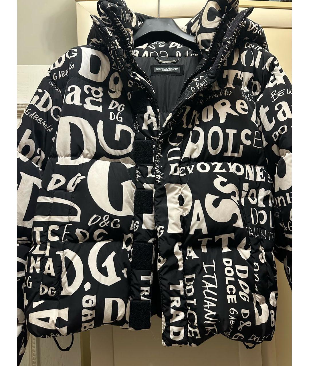 DOLCE&GABBANA Черный полиамидовый пуховик, фото 6