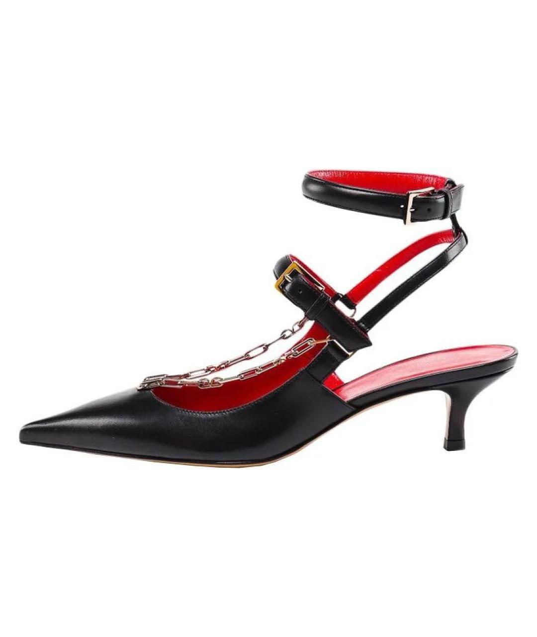 VALENTINO Черные кожаные босоножки, фото 9