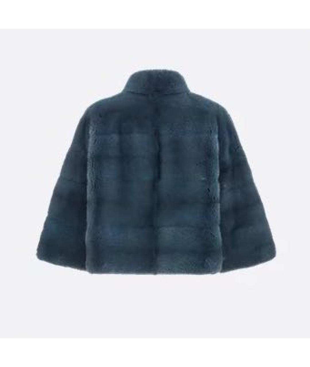 CHRISTIAN DIOR Синяя меховая шуба, фото 2