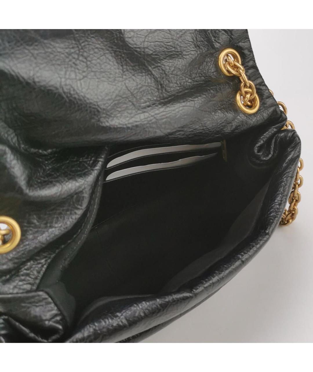 BALENCIAGA Черная кожаная сумка через плечо, фото 5